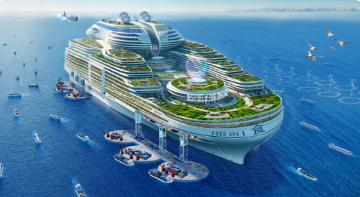 Food Ark 8 uses the image of a ship to express MUFG’s vision for resolving social issues in the food industry by 2050