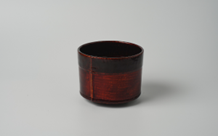 野田怜眞作「乾漆曲輪茶碗［赤呂］」